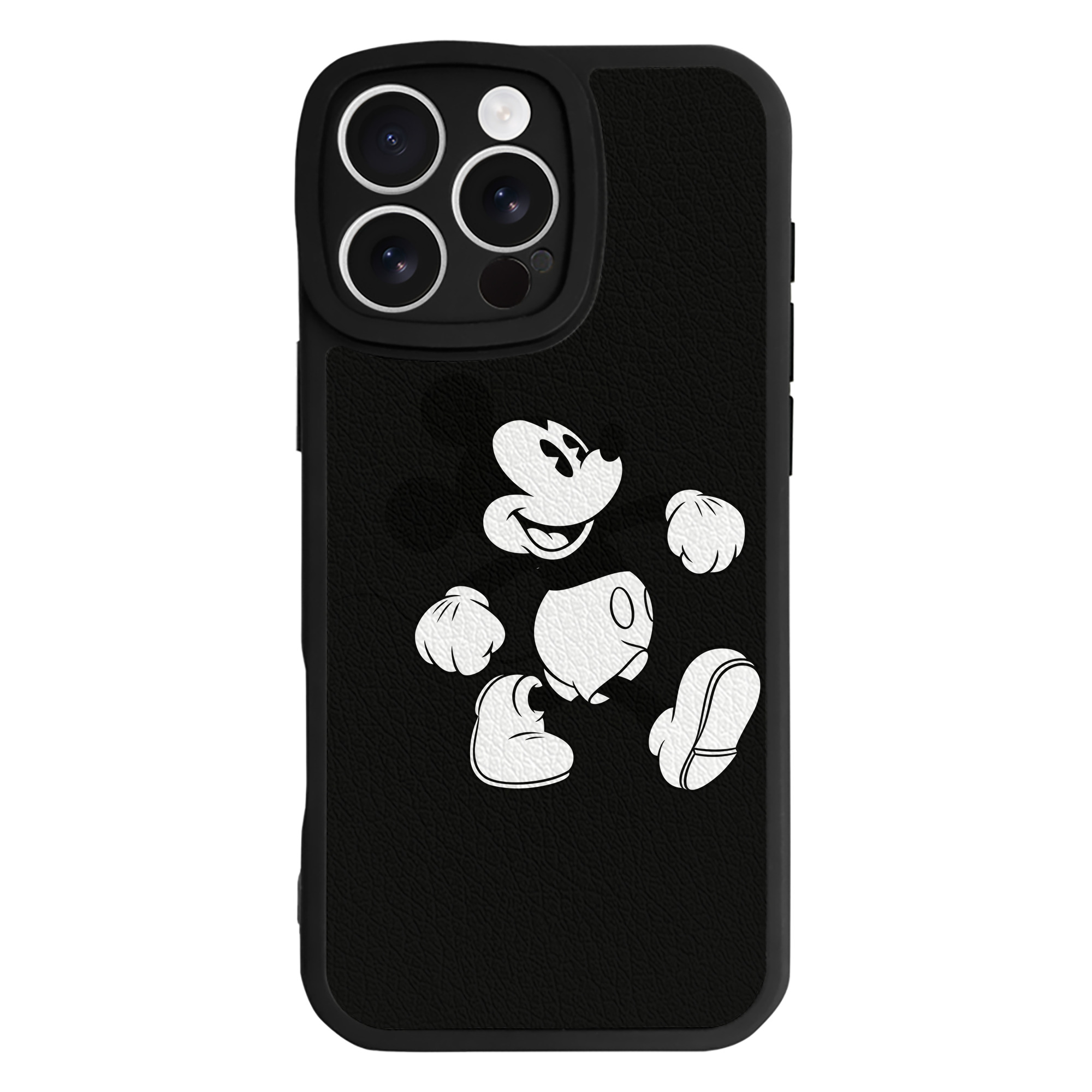 （画像用） ミッキーマウス Mickey Mouse 【iPhone 16シリーズ対応】シリコンスマホケース（レザー調） 材質：シリコン